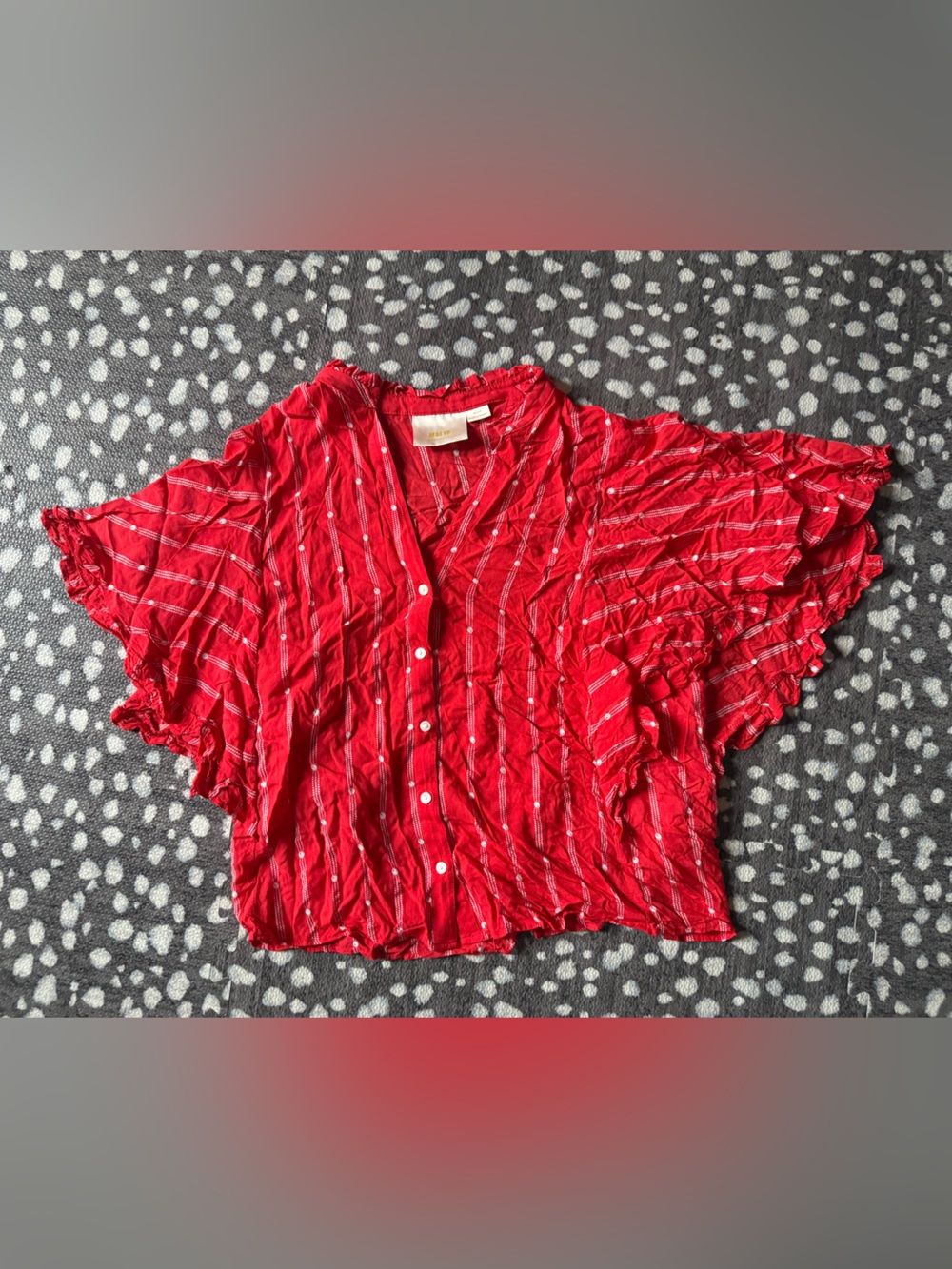 Anthropologie Maeve Button-Front Flutter Sleeve Blouse - Size Medium